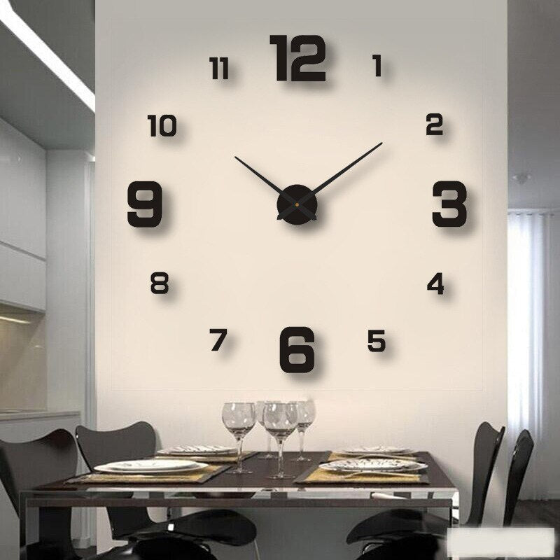 Übergroße dekorative Wanduhr mit plastischen Zahlen für Flur, Küche, Schlafzimmer, 16 Zoll (ca. 40 cm) rund, lautloses Quarzwerk, batteriebetrieben C | Thomler
