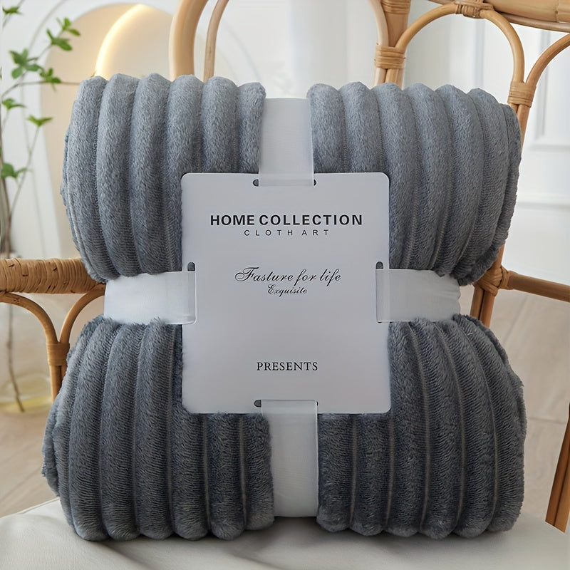 Soft Polyester Throw Blanket for Couch & Bed – Lightweight Insulating Cover for Living Room, Bedroom, Guest Room – Minimalist Solid-Color De | Thomler