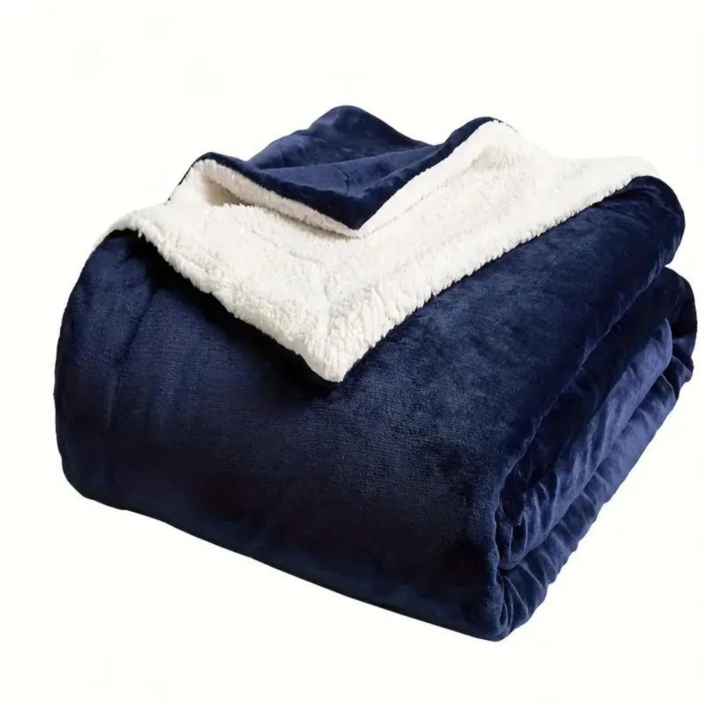 Plush Dual-Sided Microfiber Throw Blanket – Velour & Sherpa for Couch, Bed or Chair