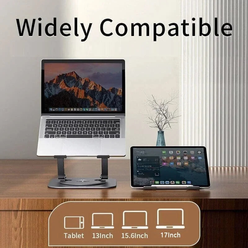 Aluminium laptopstandaard met 360 graden draaibare houder