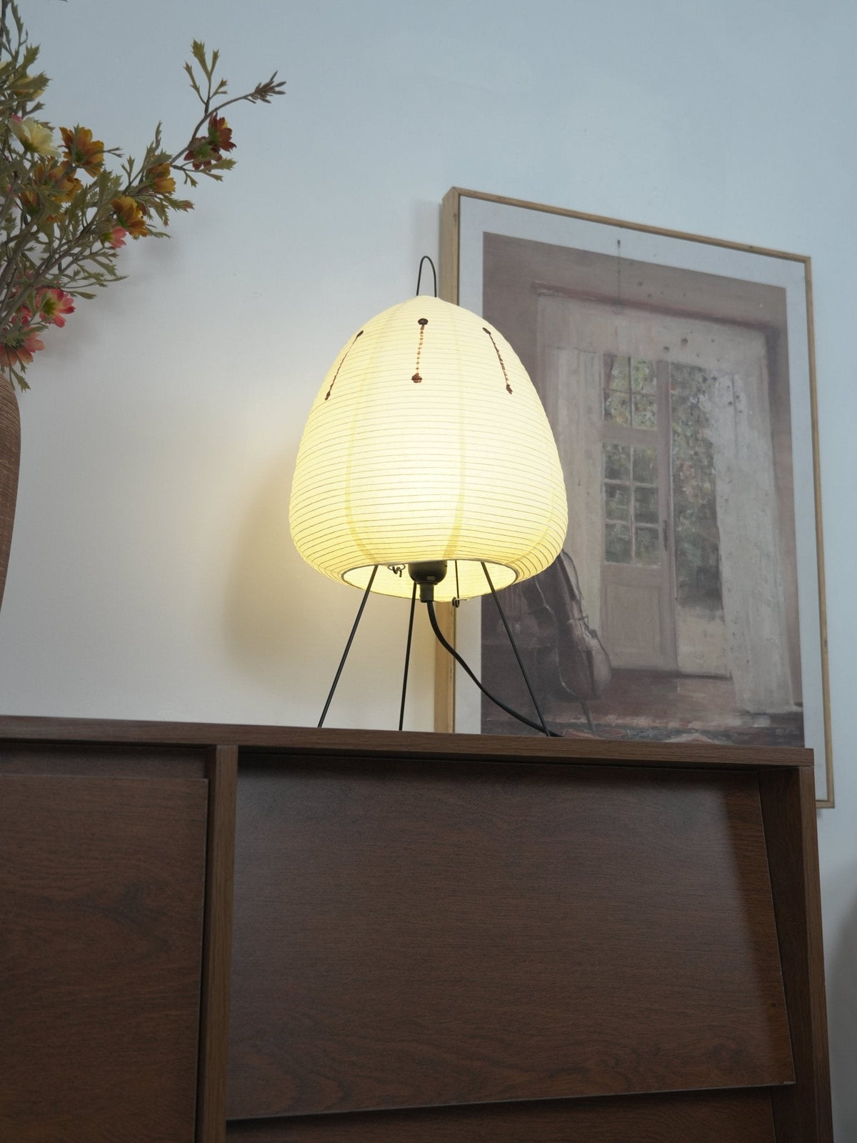 Lámpara de acento con pantalla de papel hecha a mano, 10 pulgadas de ancho, luz nocturna LED de brillo cálido para dormitorio, oficina, escritorio, rincón de lectura, estilo minimalista japonés