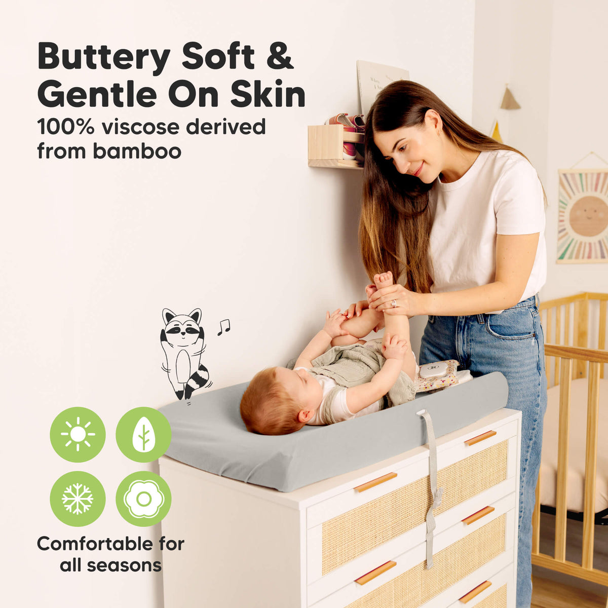2-Pack Bamboo Changing Pad Covers