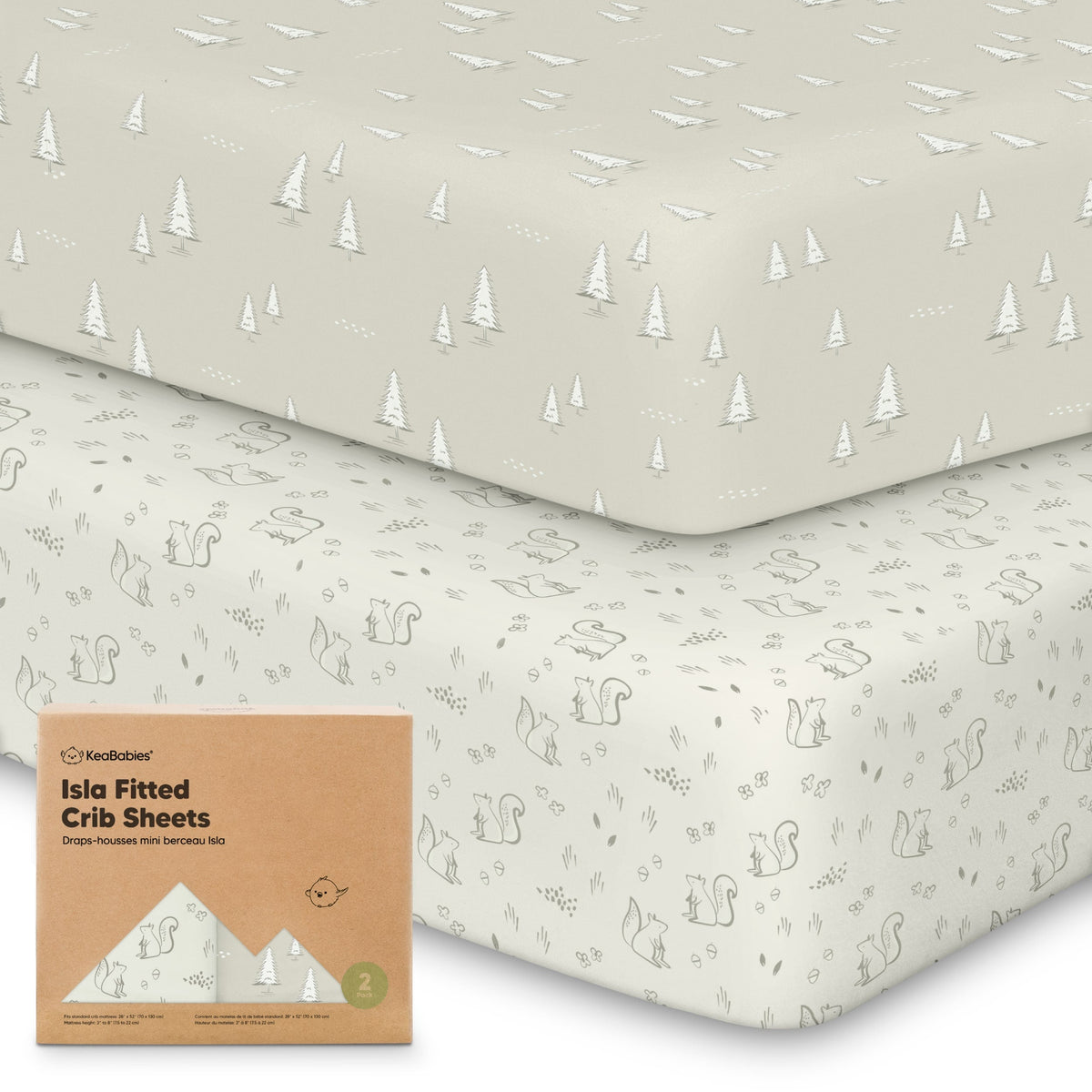 2-Pack Bamboo Fitted Crib Sheets