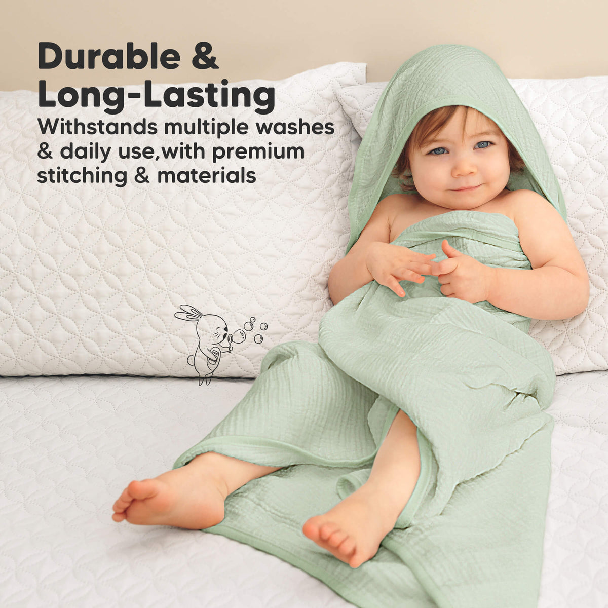 2-Pack Baby Muslin Hooded Towels