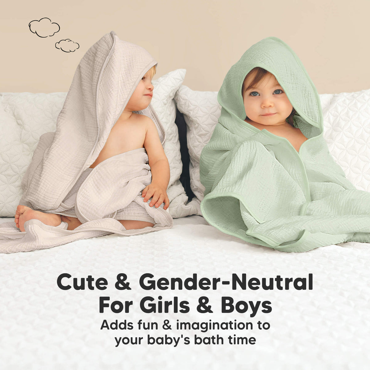 2-Pack Baby Muslin Hooded Towels