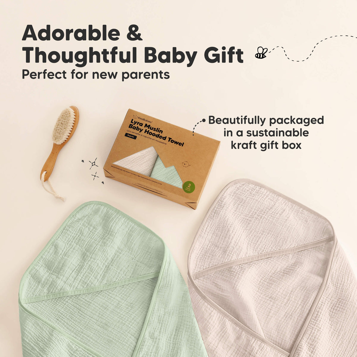 2-Pack Baby Muslin Hooded Towels
