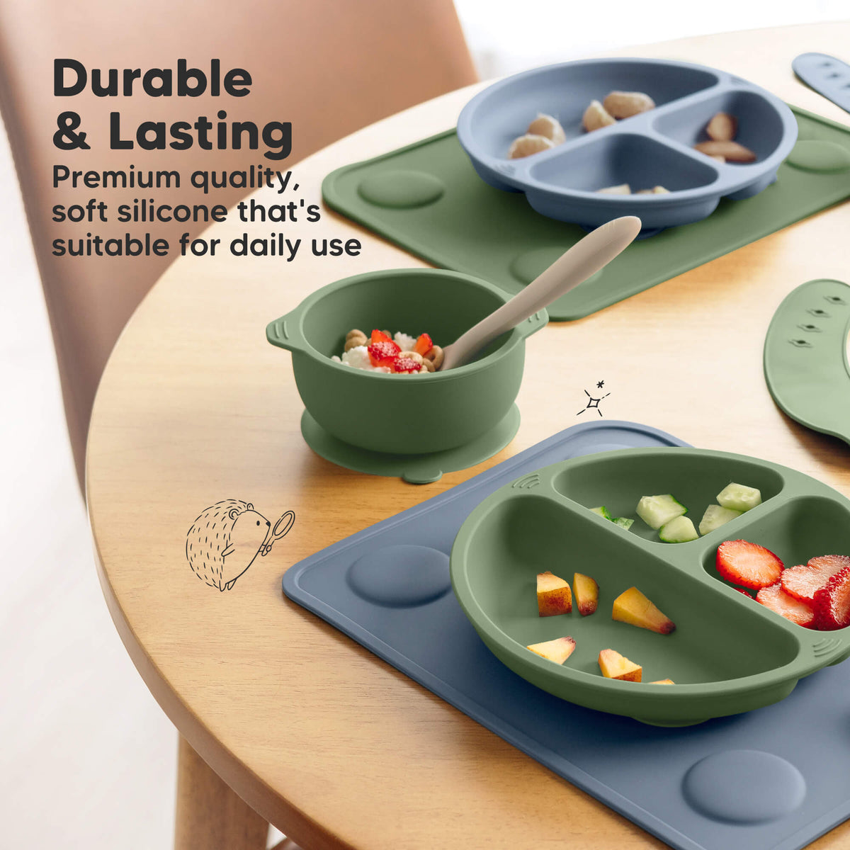 2-Pack Baby Silicone Placemats