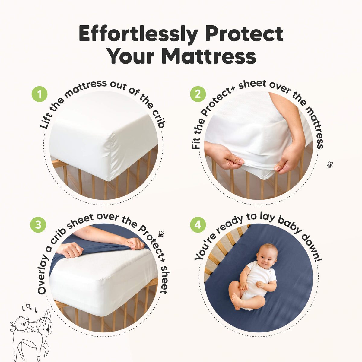2-Pack Waterproof Crib Mattress Protector