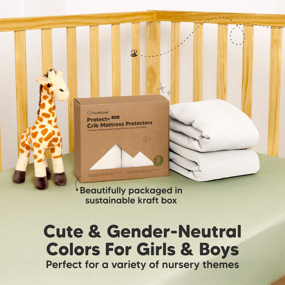 2-Pack Waterproof Crib Mattress Protector