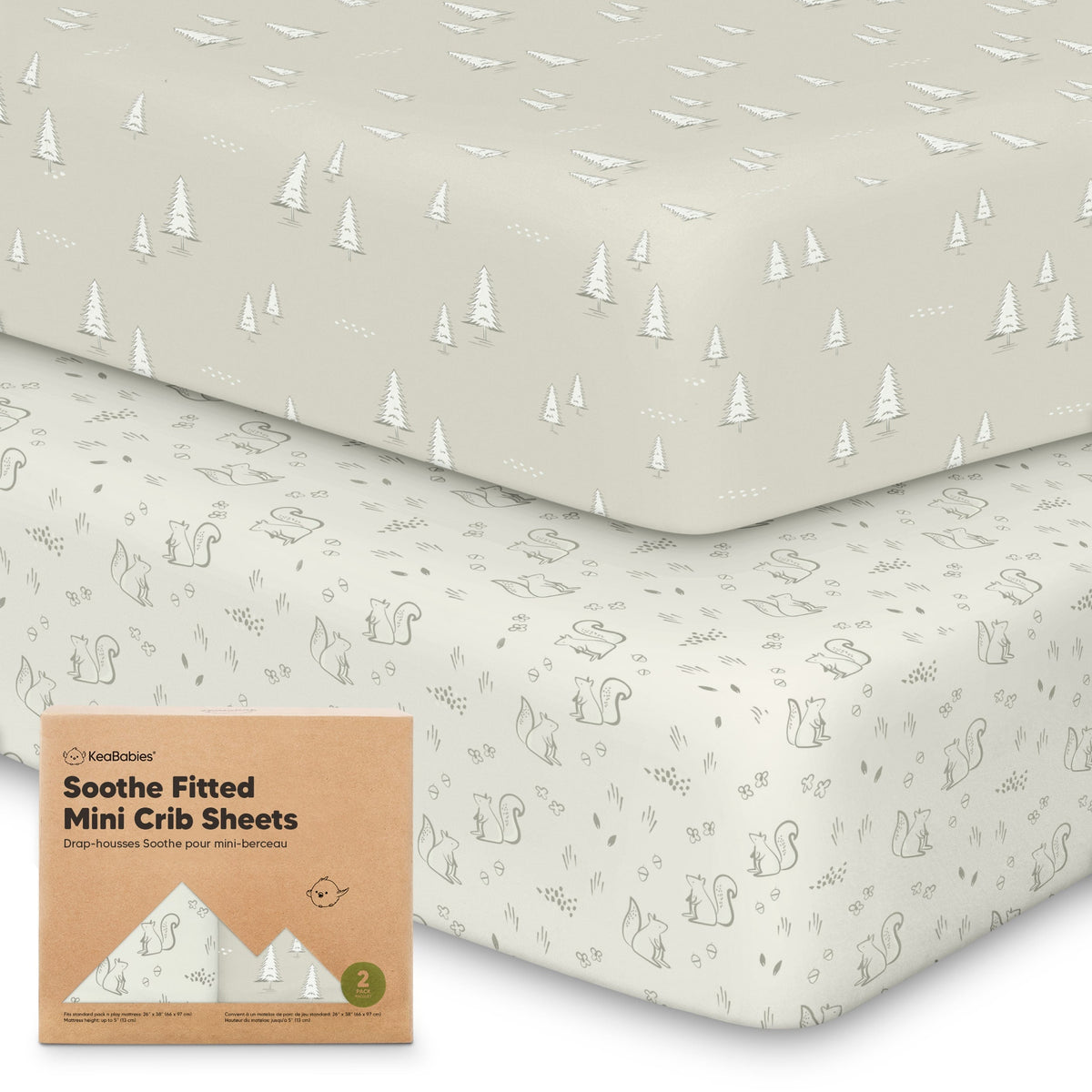 2-Pack Jersey Cotton Fitted Mini Crib Sheets