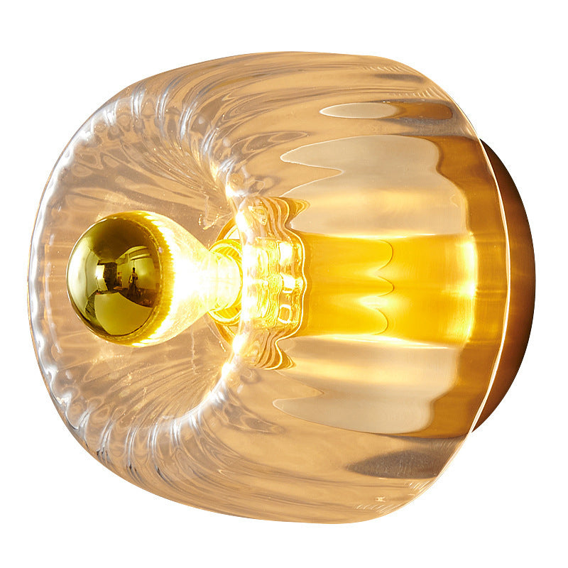 Hardwired Ceiling Light 6.3 Inch Gold Finish for Bedroom Living Room Hallway Bathroom Compact Wall Mount E14 E12 Base Compatible with LED In | Thomler