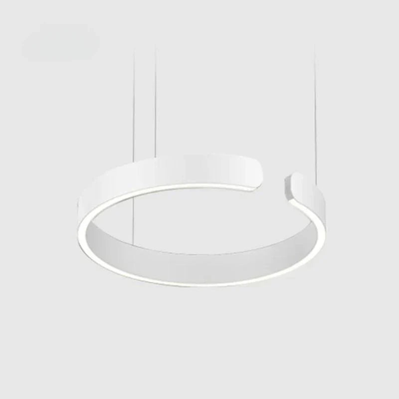 Runde LED-Deckenleuchte Aluminiumring 50 cm, höhenverstellbar für Kücheninsel, Essbereich, Foyer, moderne hängende Halo-Leuchte, Energieeffizient | Thomler