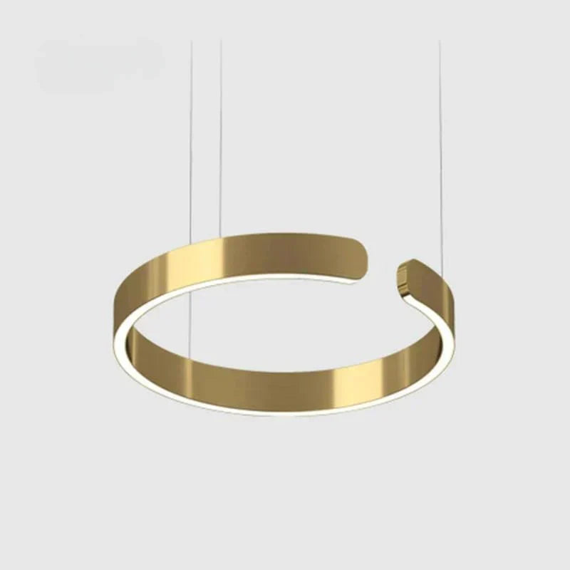 Runde LED-Deckenleuchte Aluminiumring 50 cm, höhenverstellbar für Kücheninsel, Essbereich, Foyer, moderne hängende Halo-Leuchte, Energieeffizient | Thomler