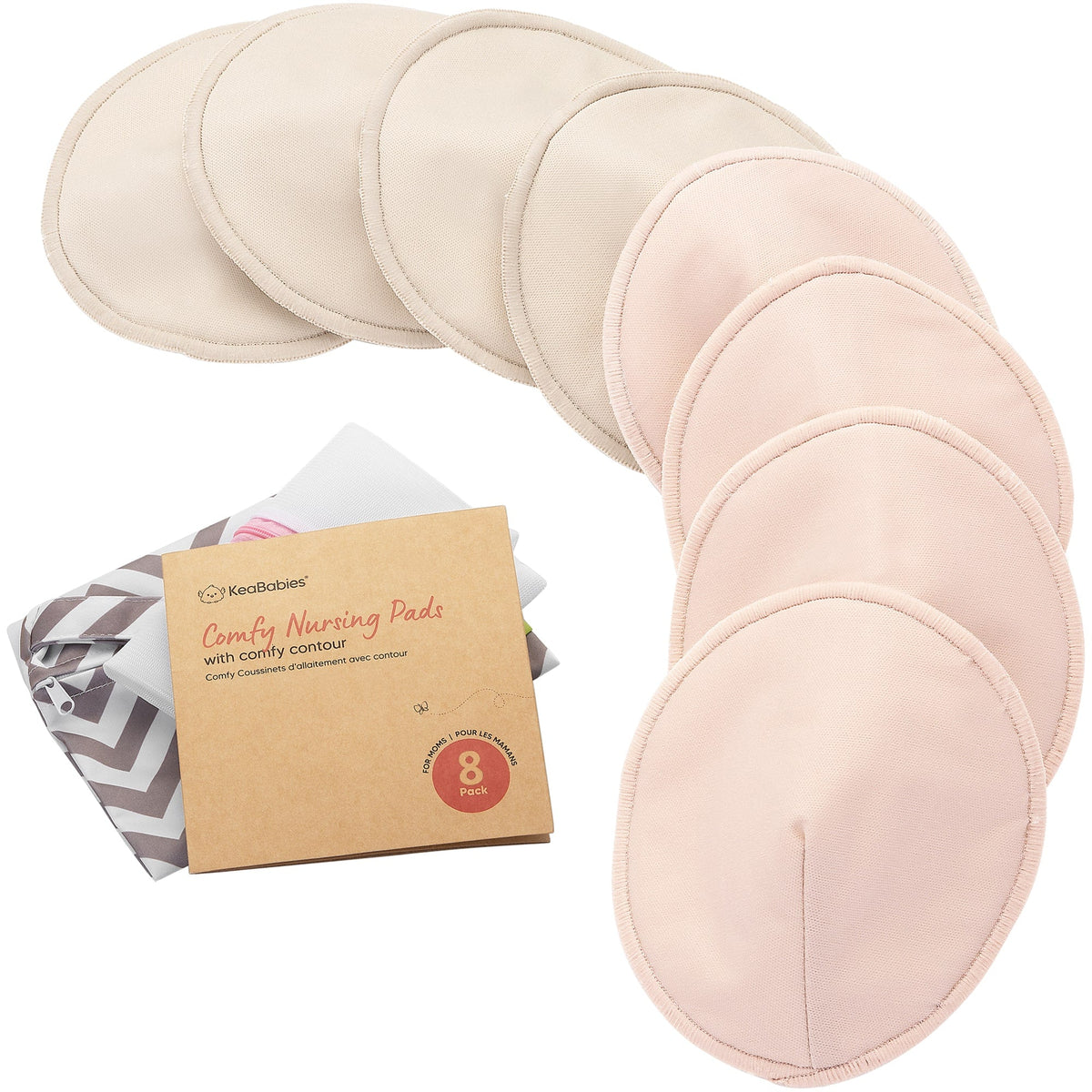 8-Pack Bamboo Nursing Pads (Neutrals)