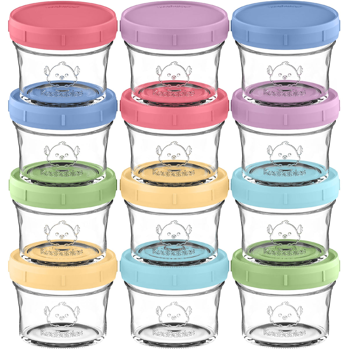 12-Pack Glass Baby Food Jars