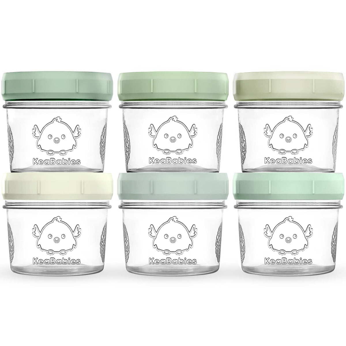 6-Pack Glass Baby Food Jars