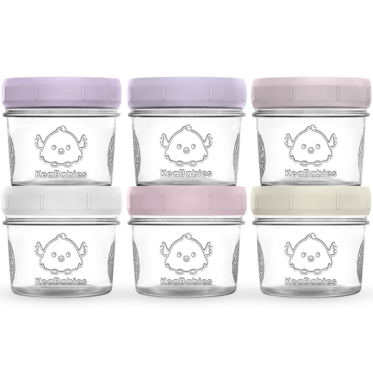 6-Pack Glass Baby Food Jars