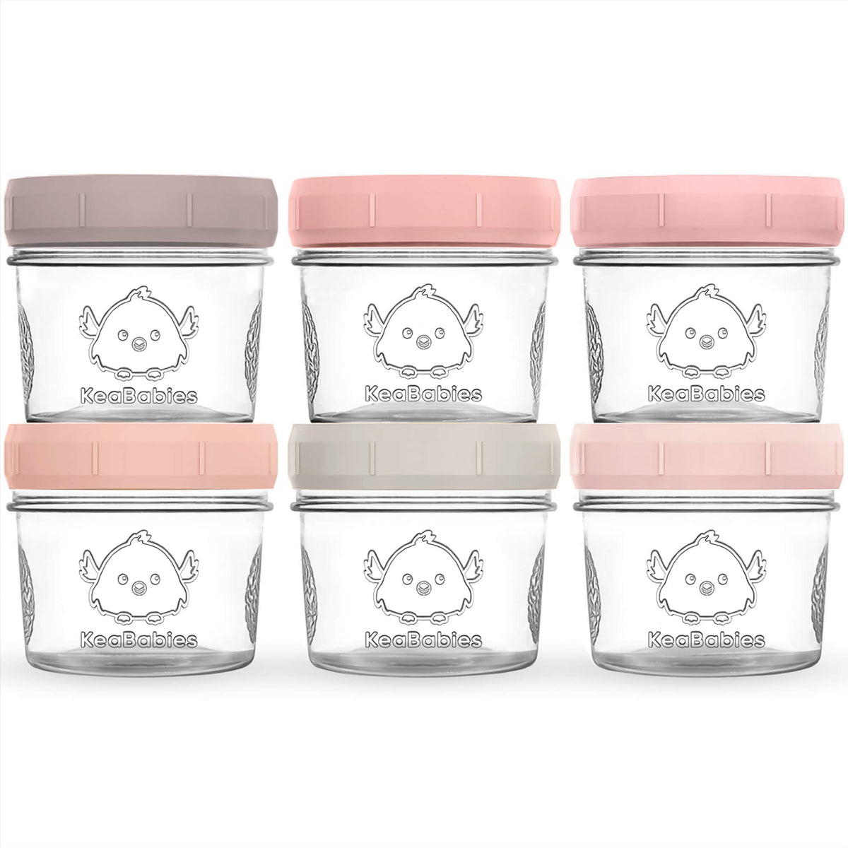 6-Pack Glass Baby Food Jars