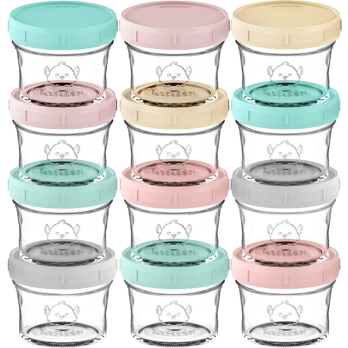 12-Pack Glass Baby Food Jars