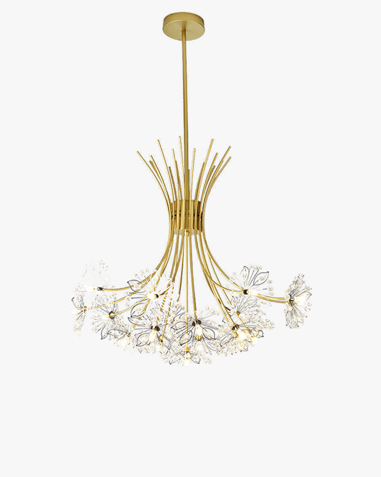 Multi-Arm Crystal Hanging Light Fixture 13-Bulb 20.5 Inch Diameter Sparkling Glass for Dining Room Living Room Entryway Bedroom Modern Adjus