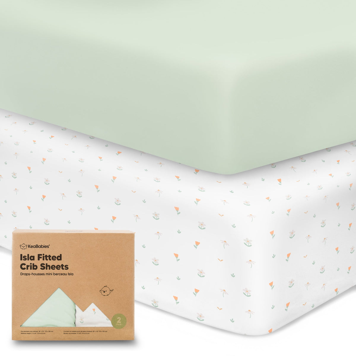 2-Pack Bamboo Fitted Crib Sheets