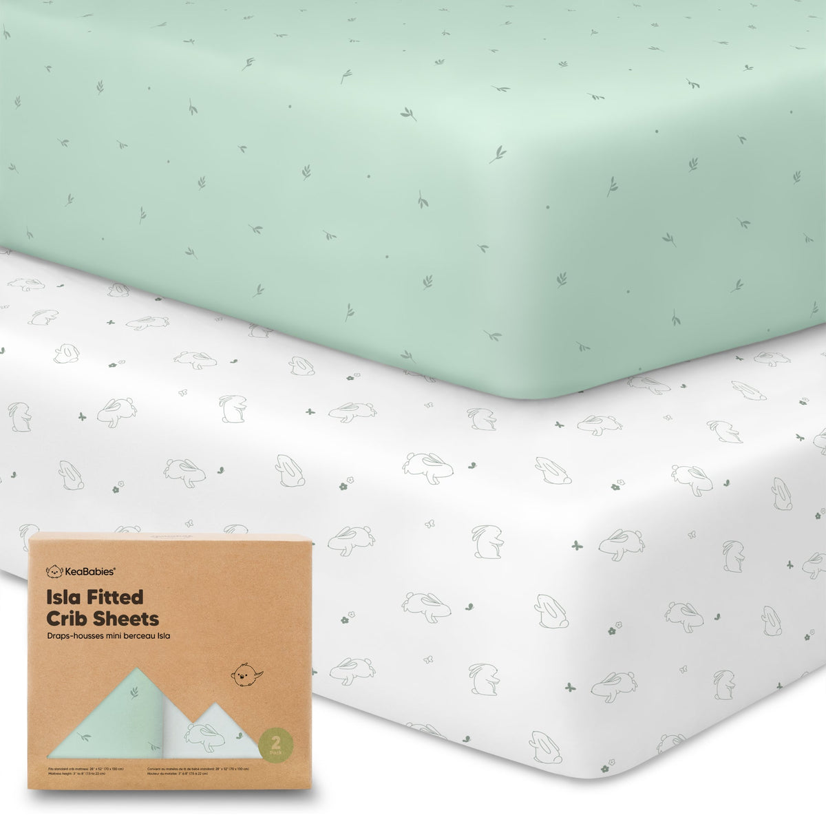 2-Pack Bamboo Fitted Crib Sheets