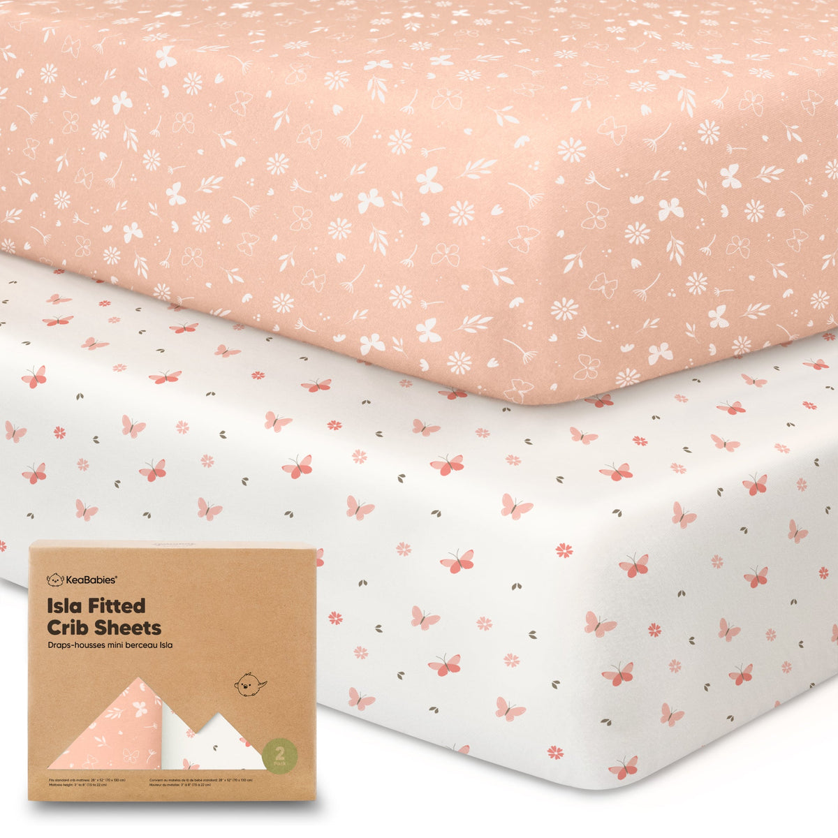 2-Pack Bamboo Fitted Crib Sheets