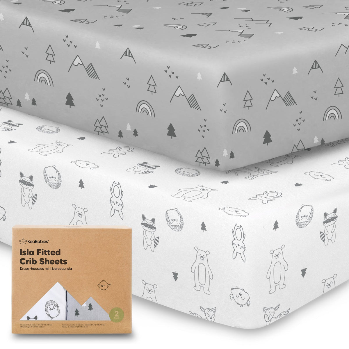2-Pack Bamboo Fitted Crib Sheets