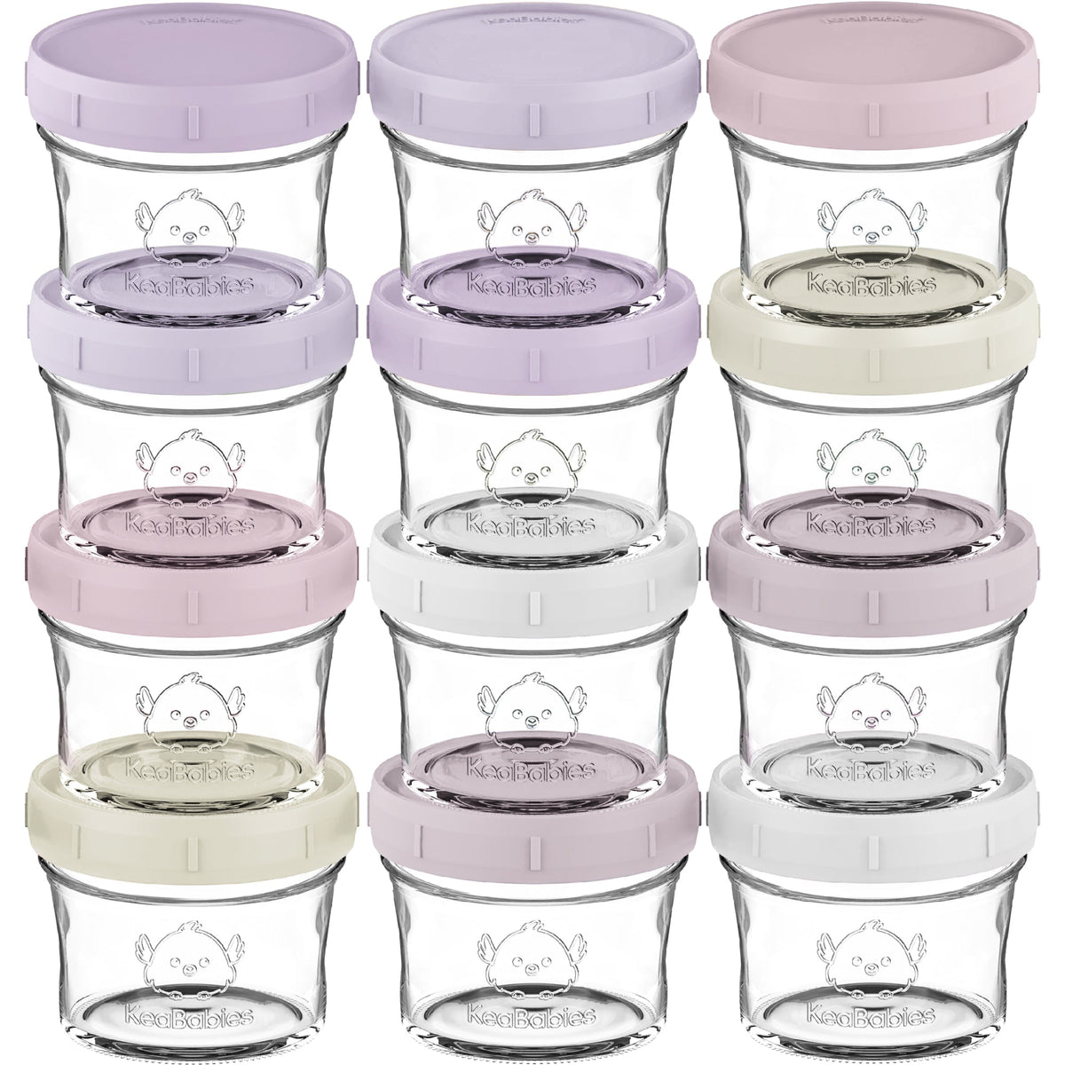 12-Pack Glass Baby Food Jars