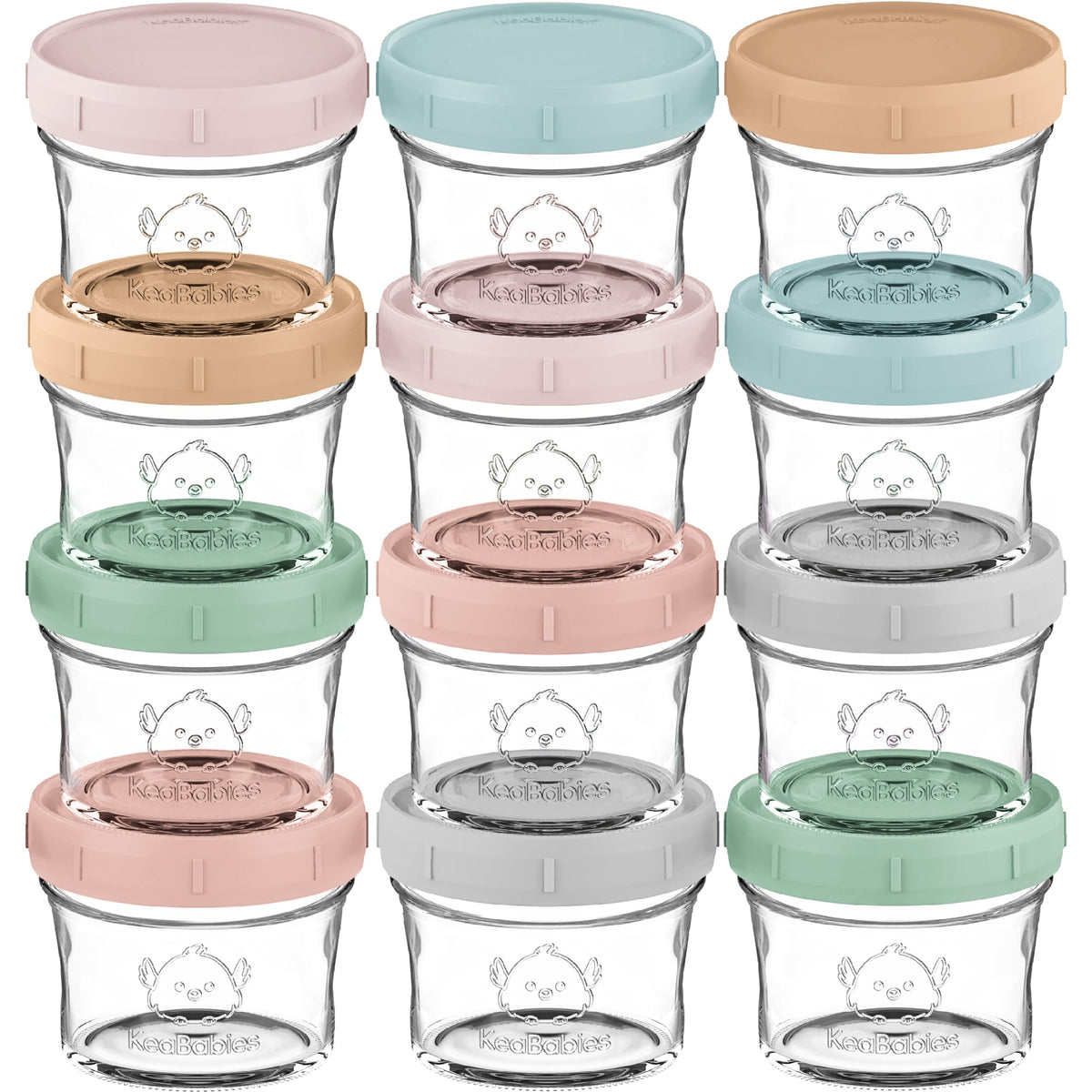 12-Pack Glass Baby Food Jars