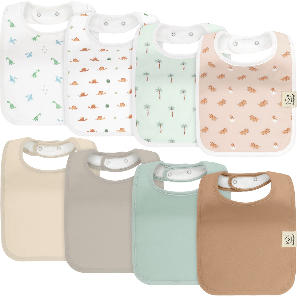 8-Pack Organic Cotton Drool Bibs