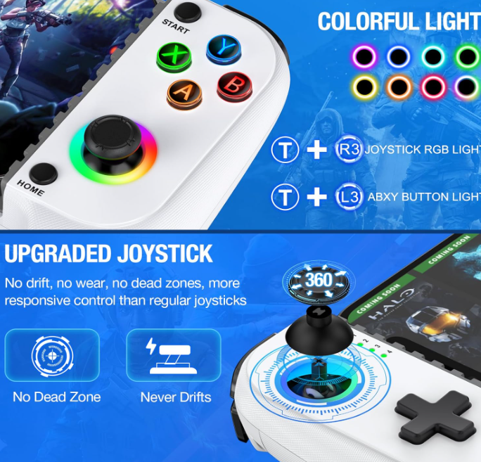 Wireless Mobile Game Controller with Phone Clip