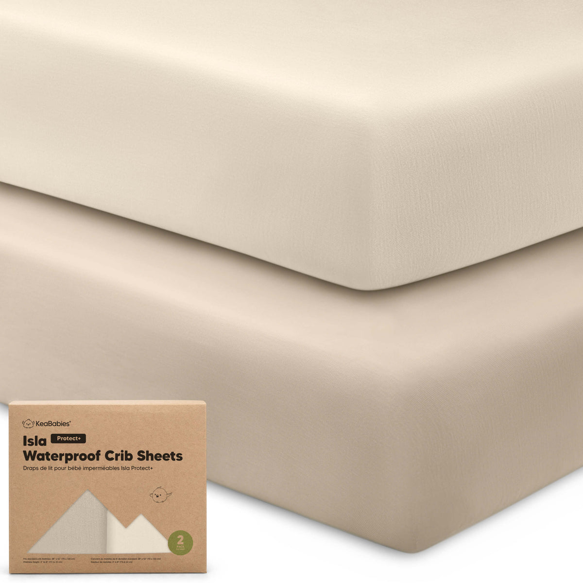 2-Pack Bamboo Waterproof Crib Sheets