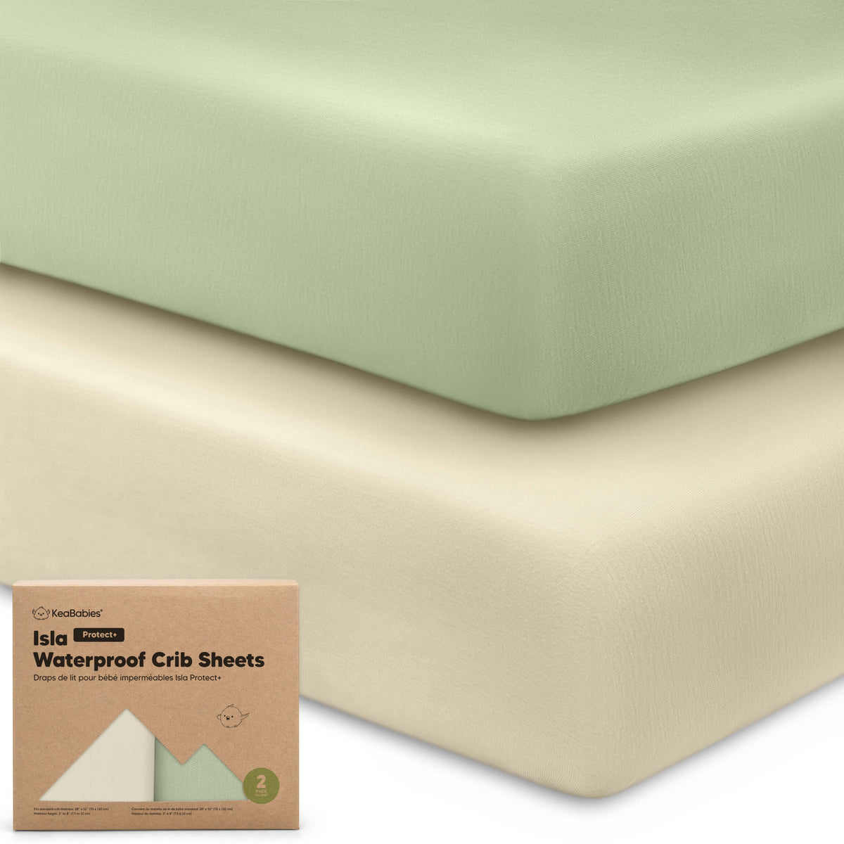 2-Pack Bamboo Waterproof Crib Sheets