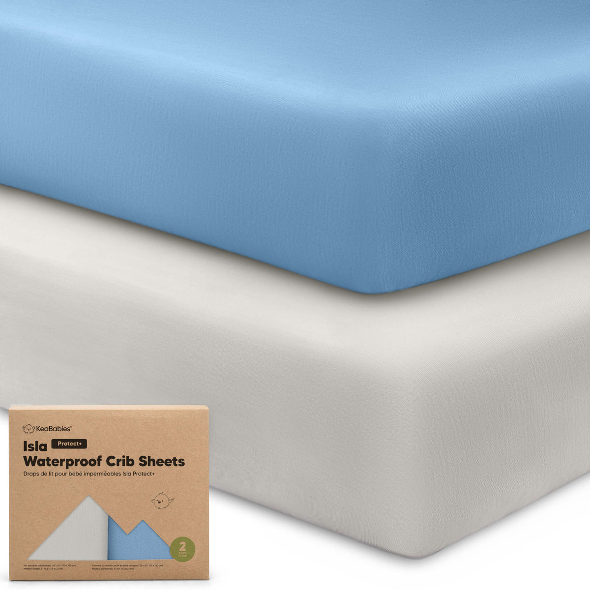 2-Pack Bamboo Waterproof Crib Sheets