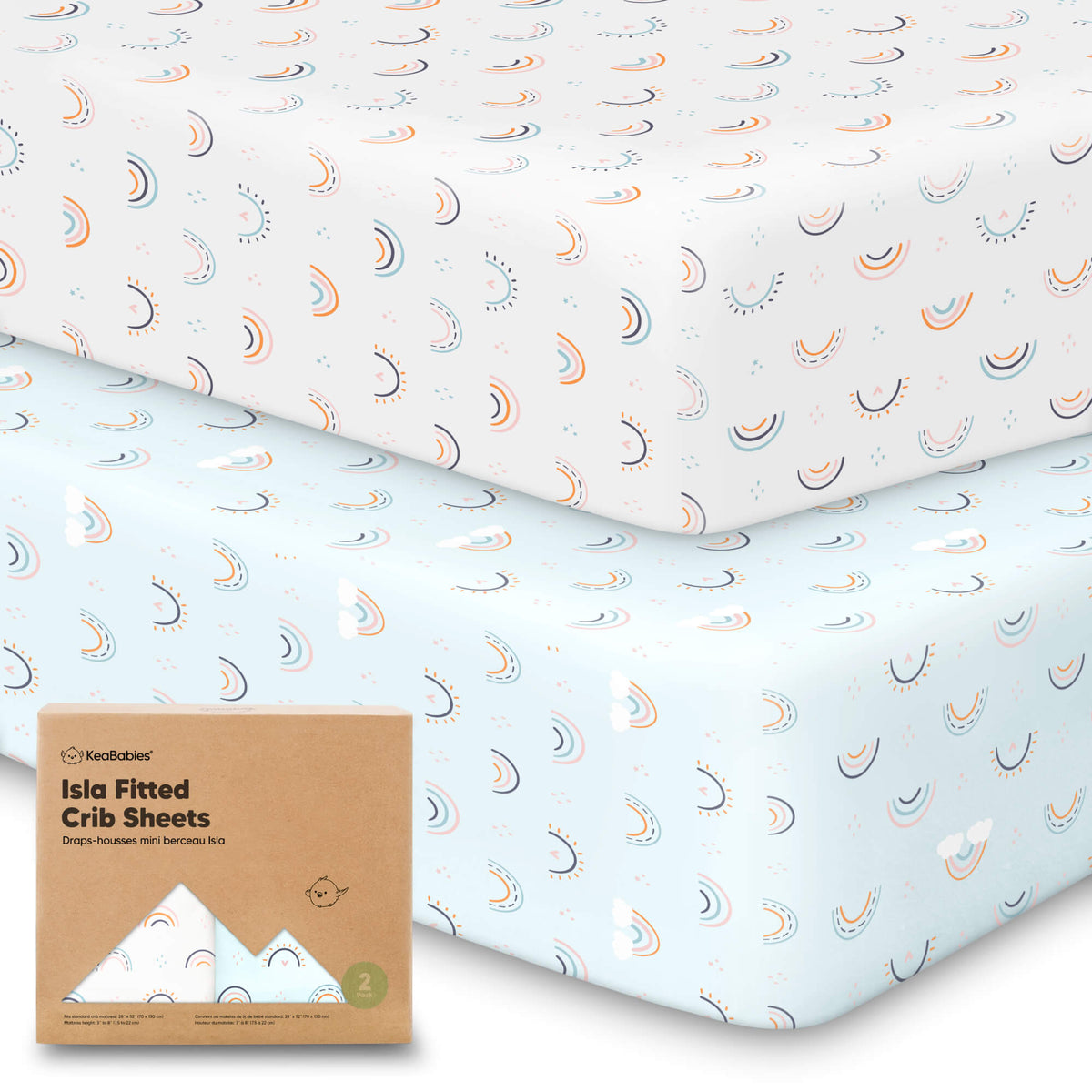 2-Pack Bamboo Fitted Crib Sheets