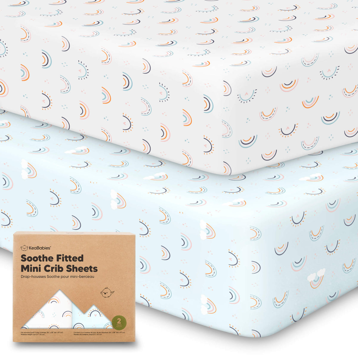 2-Pack Jersey Cotton Fitted Mini Crib Sheets