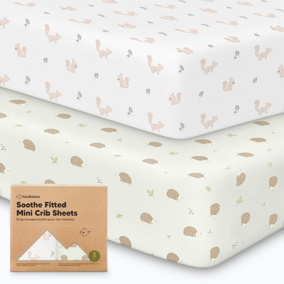 2-Pack Jersey Cotton Fitted Mini Crib Sheets