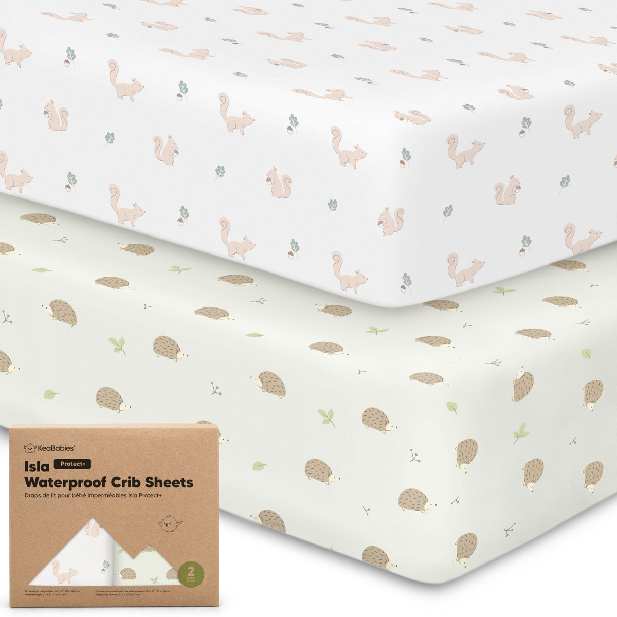 2-Pack Bamboo Waterproof Crib Sheets