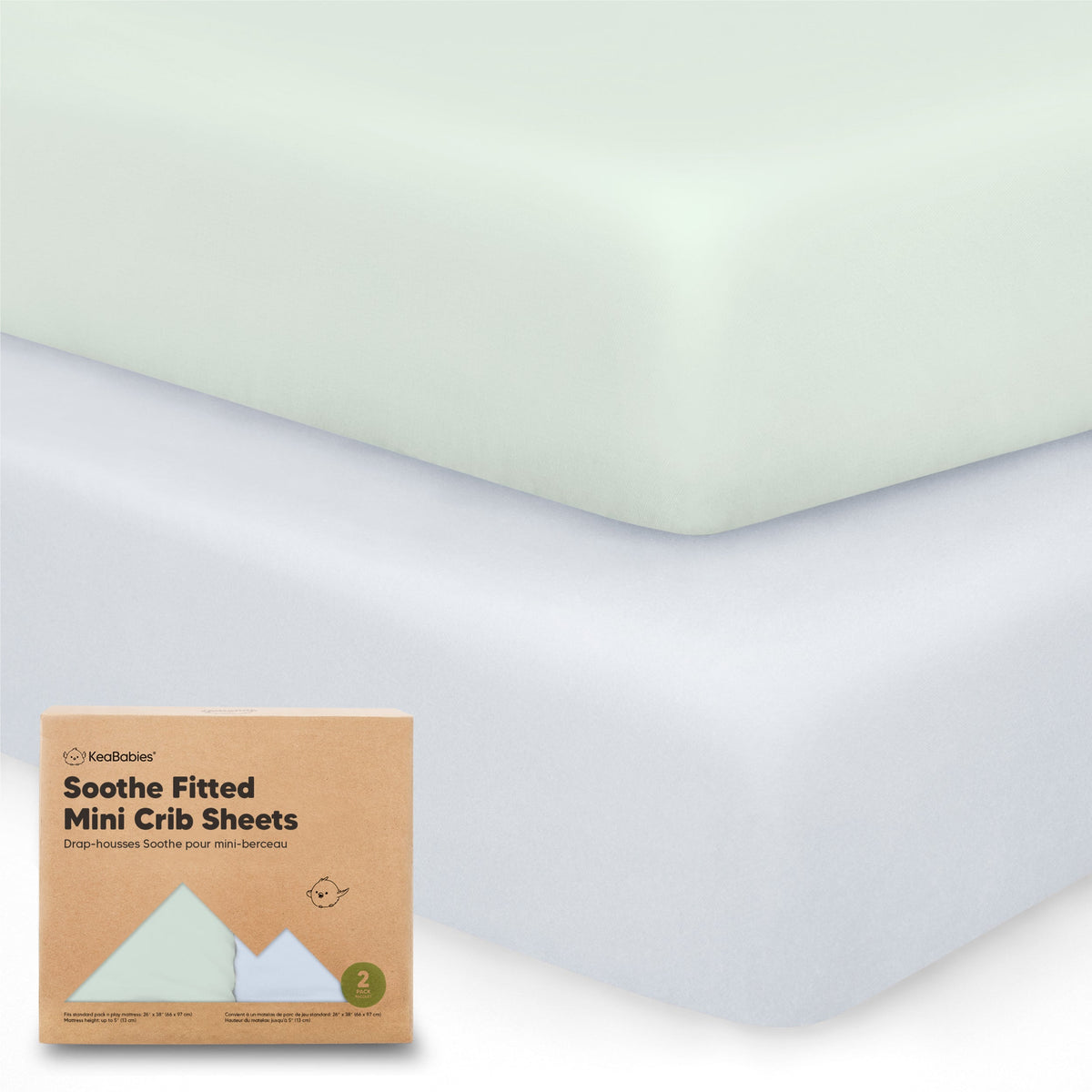 2-Pack Jersey Cotton Fitted Mini Crib Sheets
