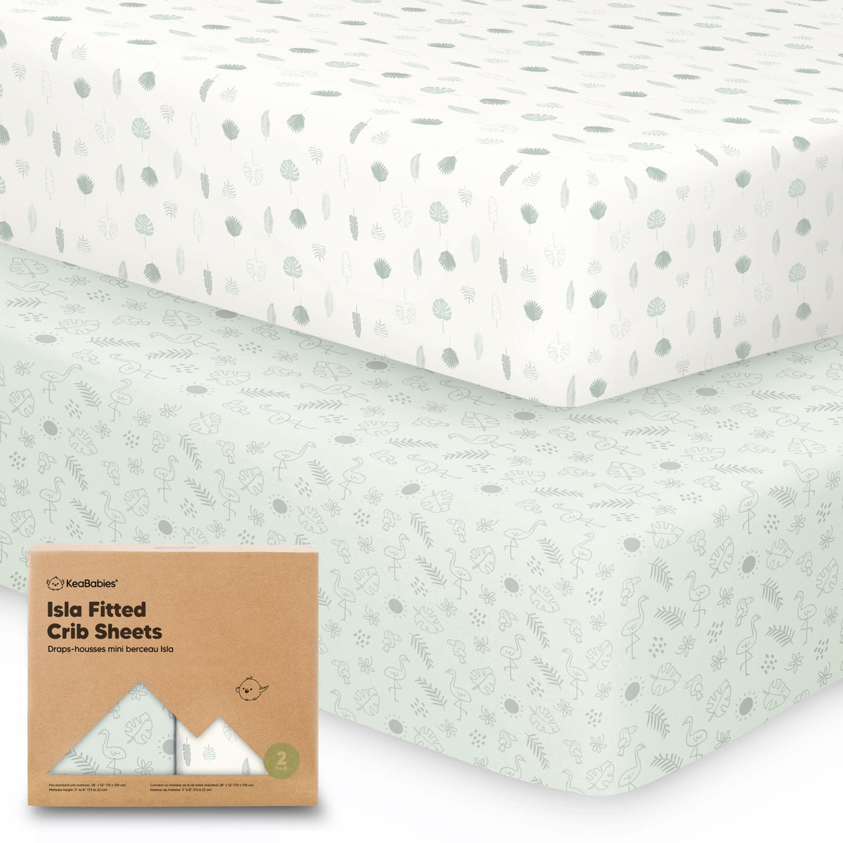 2-Pack Bamboo Fitted Crib Sheets