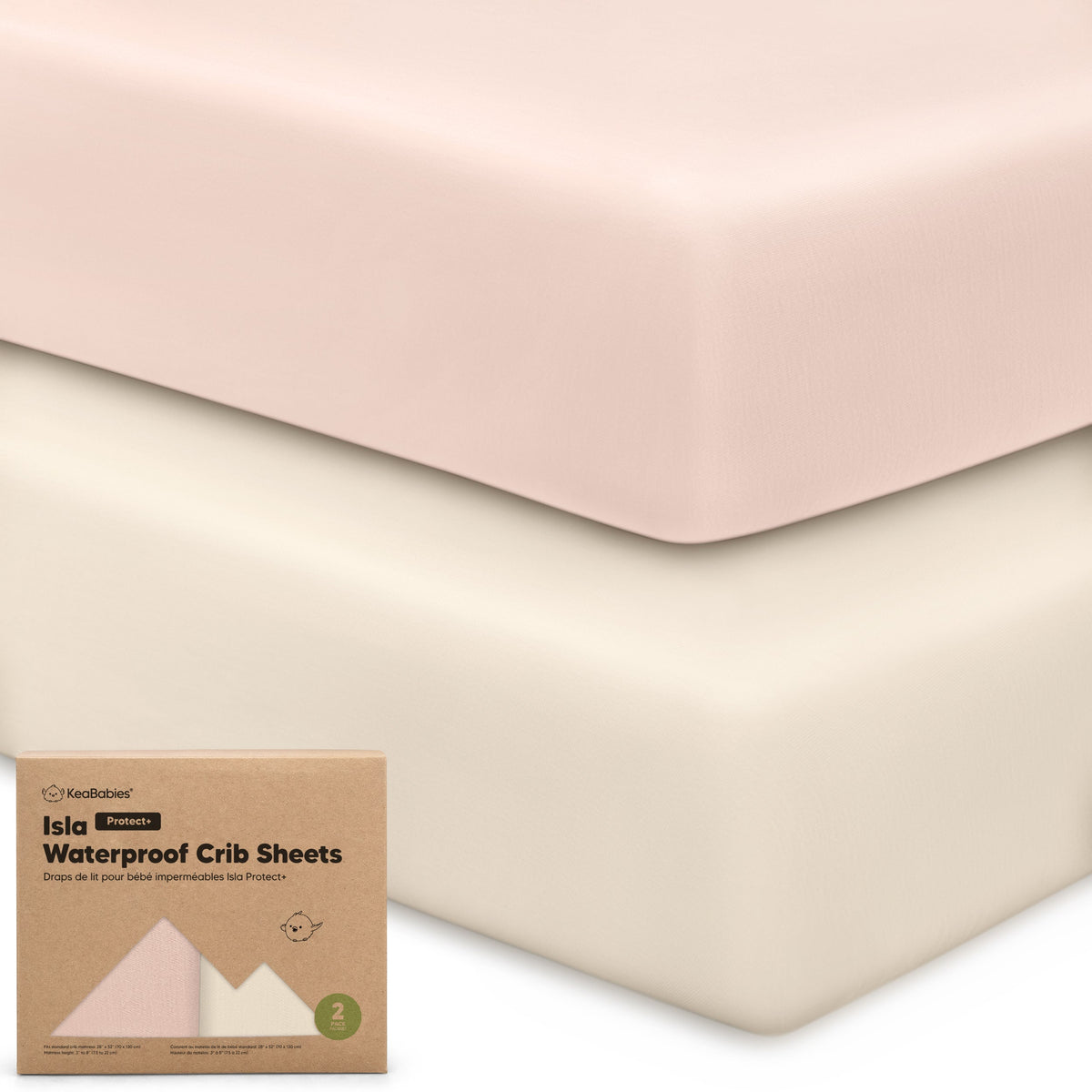 2-Pack Bamboo Waterproof Crib Sheets