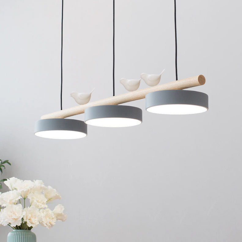 Linear LED Ceiling Light Fixture 36W 31.5 Inch Wood Iron Resin 3-Temperature Adjustable Flush Mount for Bedroom Living Room Hallway Kitchen | Thomler