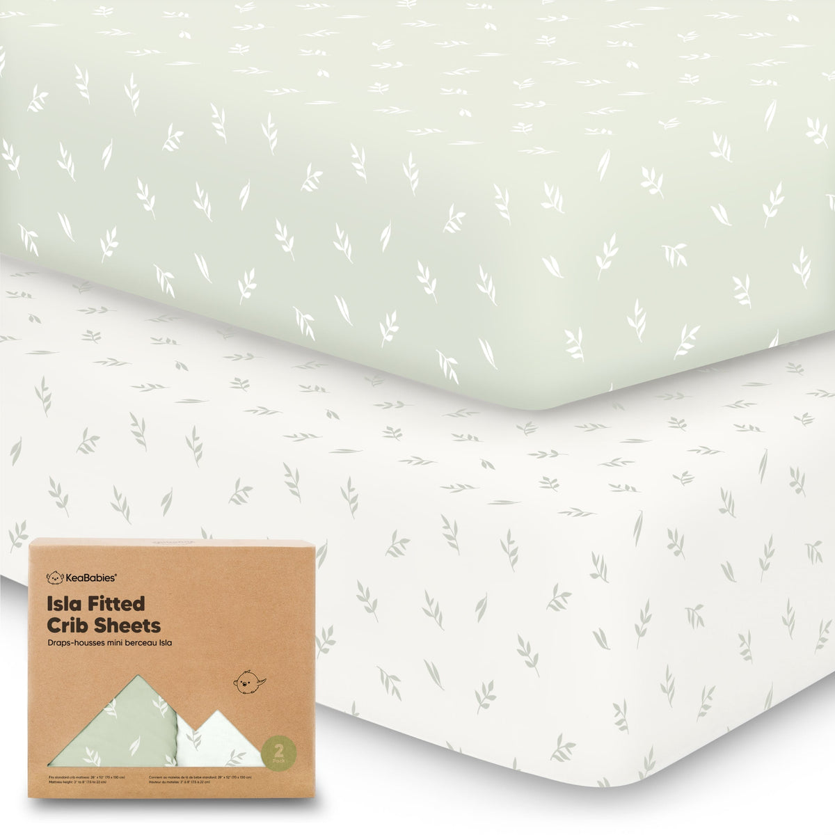 2-Pack Bamboo Fitted Crib Sheets