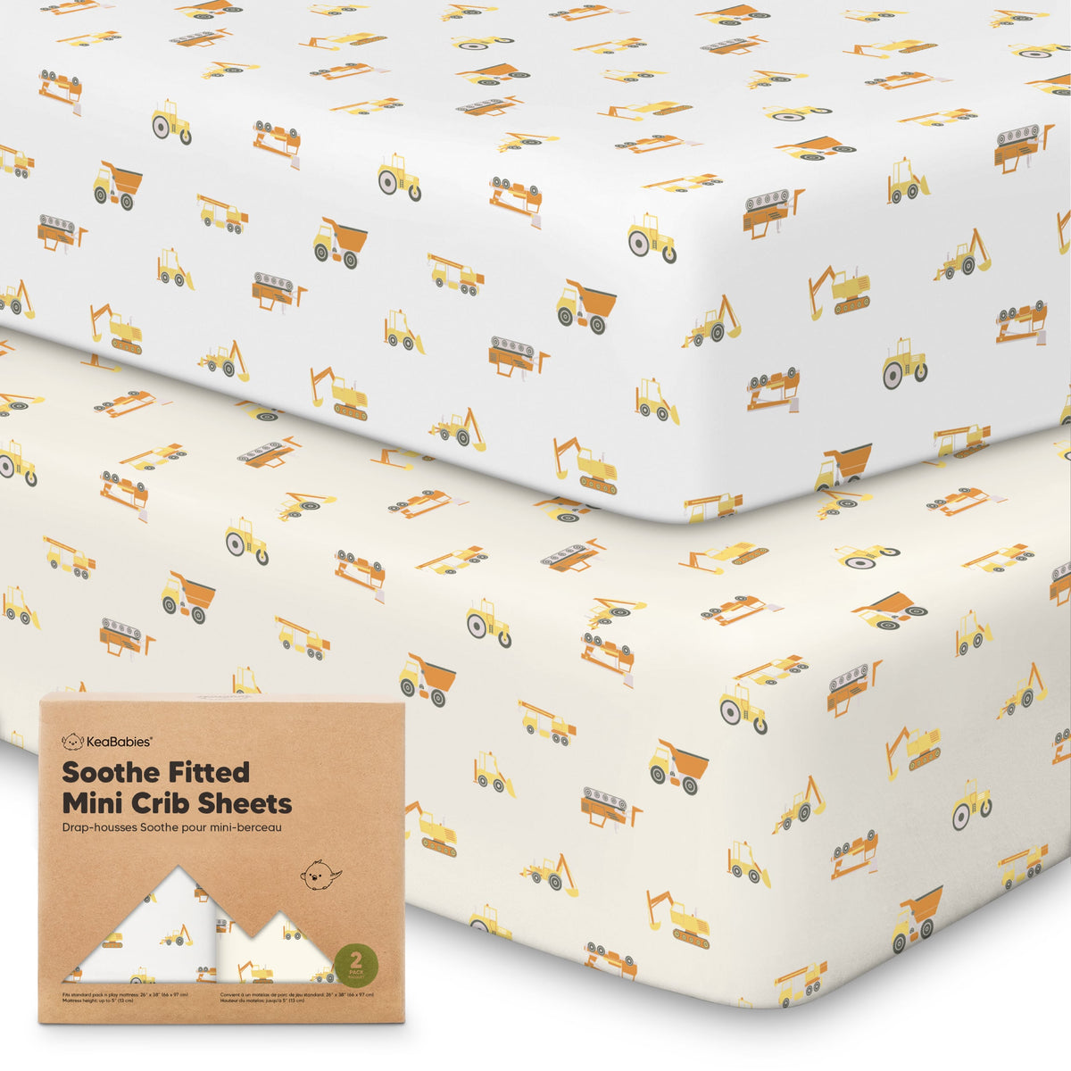 2-Pack Jersey Cotton Fitted Mini Crib Sheets