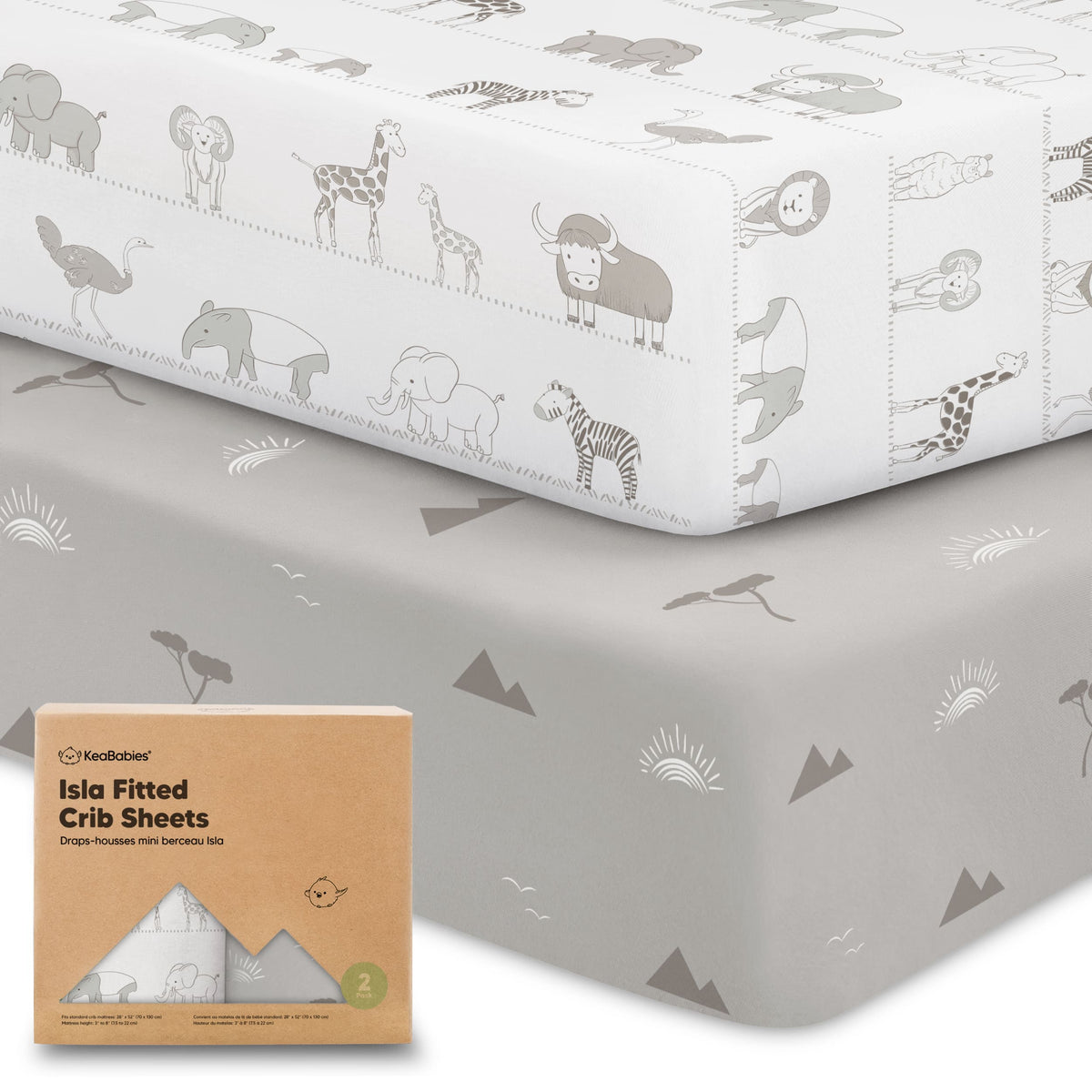 2-Pack Bamboo Fitted Crib Sheets