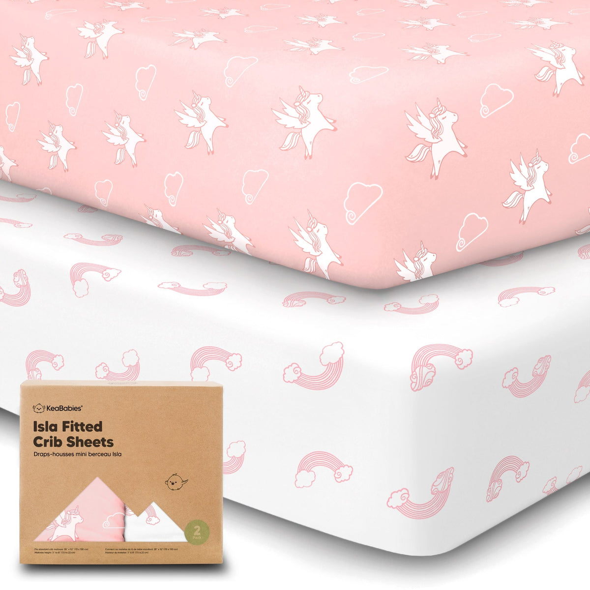 2-Pack Bamboo Fitted Crib Sheets