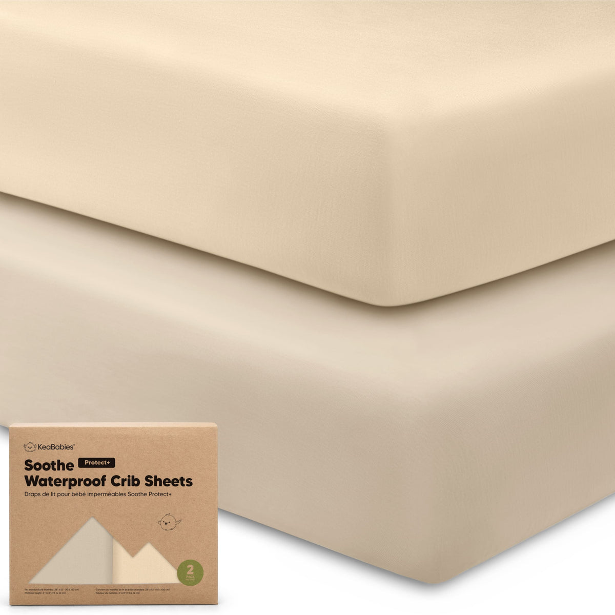 2-Pack Organic Cotton Waterproof Crib Sheets