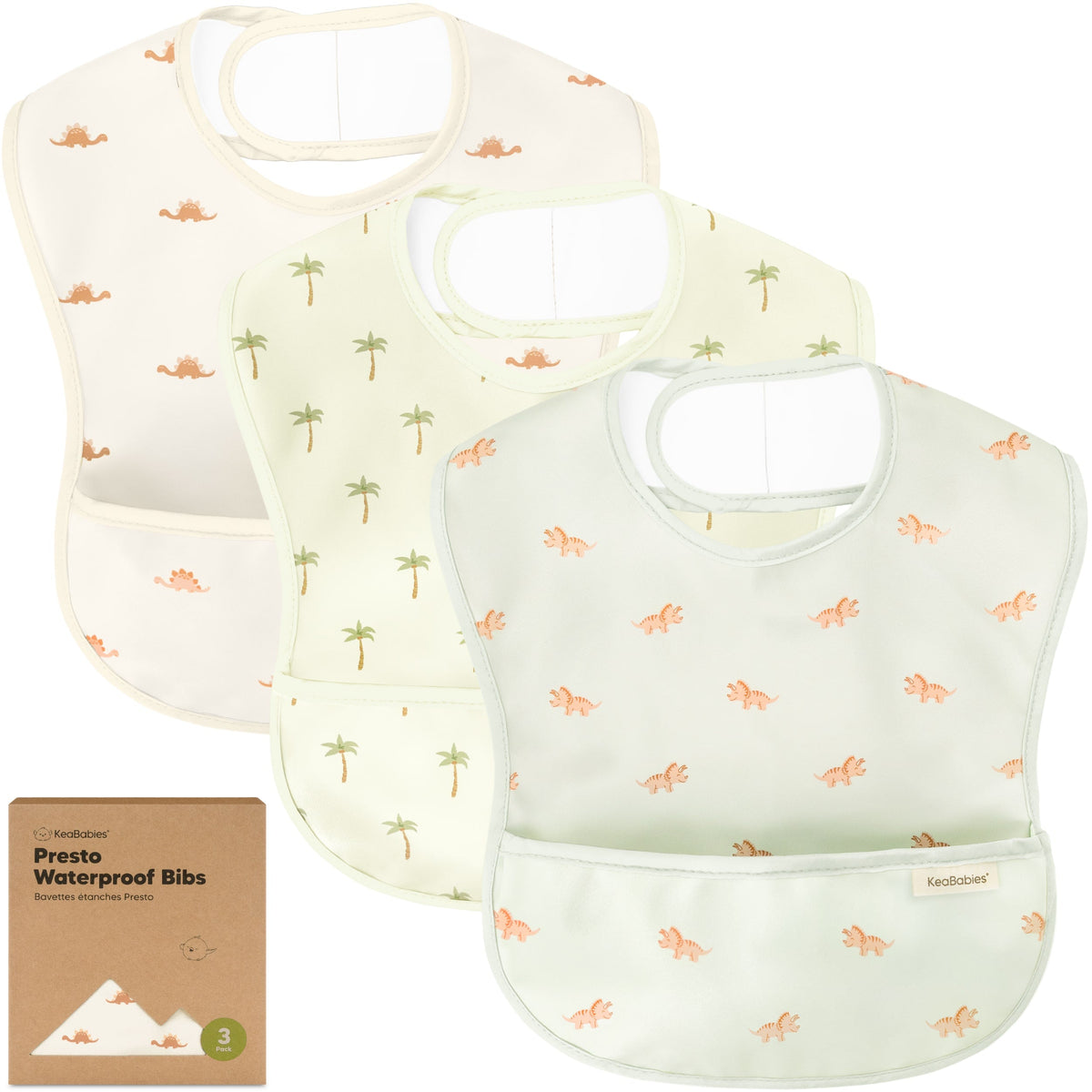 3-Pack Waterproof Baby Bibs