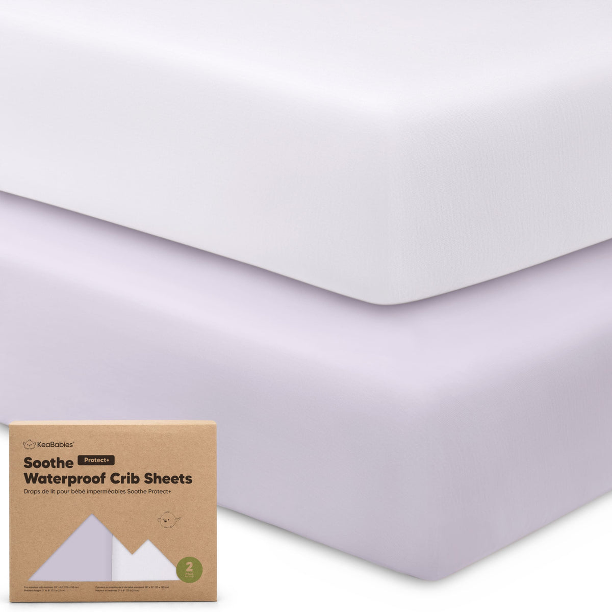 2-Pack Organic Cotton Waterproof Crib Sheets